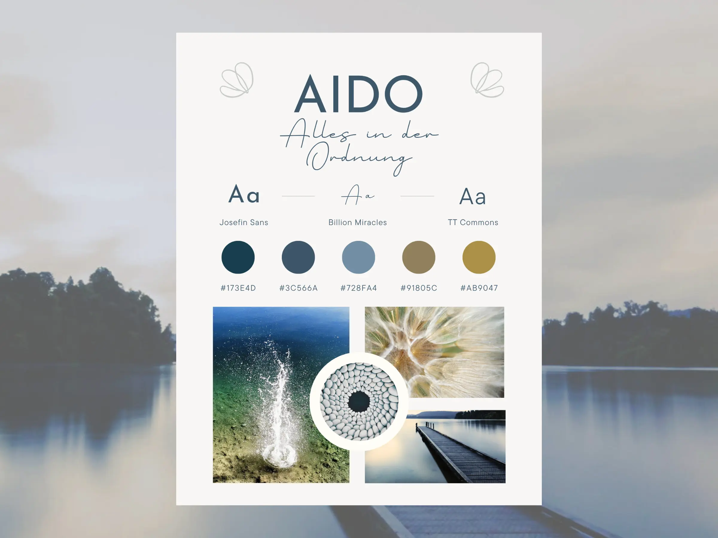 AIDO Moodboard – Markenwelt mit Typografie, Farben und Bildstimmung