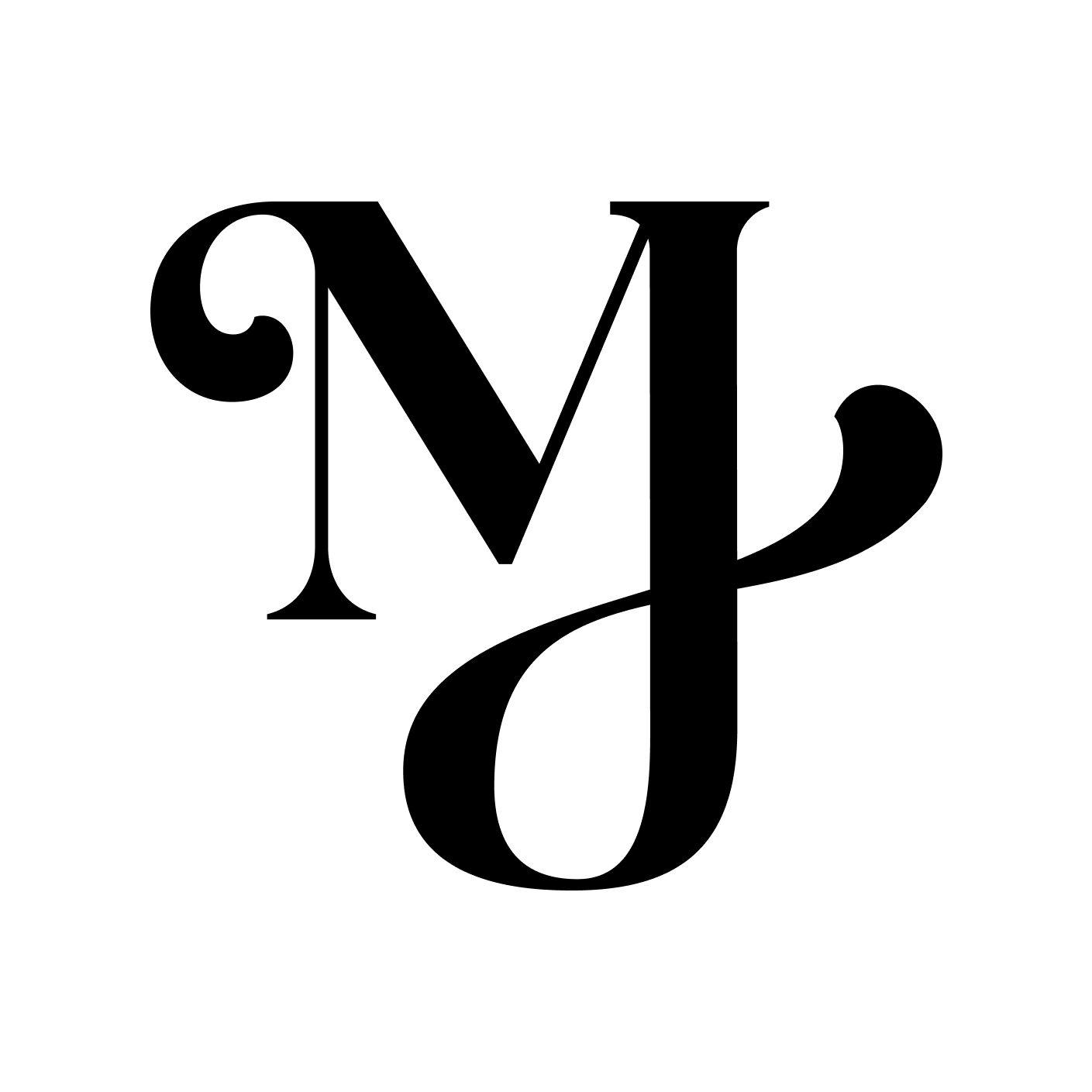 MJ Monogramm auf Espresso